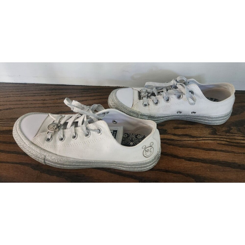 Converse x Miley Cyrus Sneakers Limited Edition White Silver Women's Size 6 - Picture 8 of 14